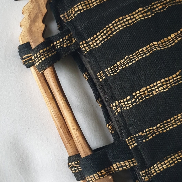 Wood handle/base hand bag - Picture 4 of 5